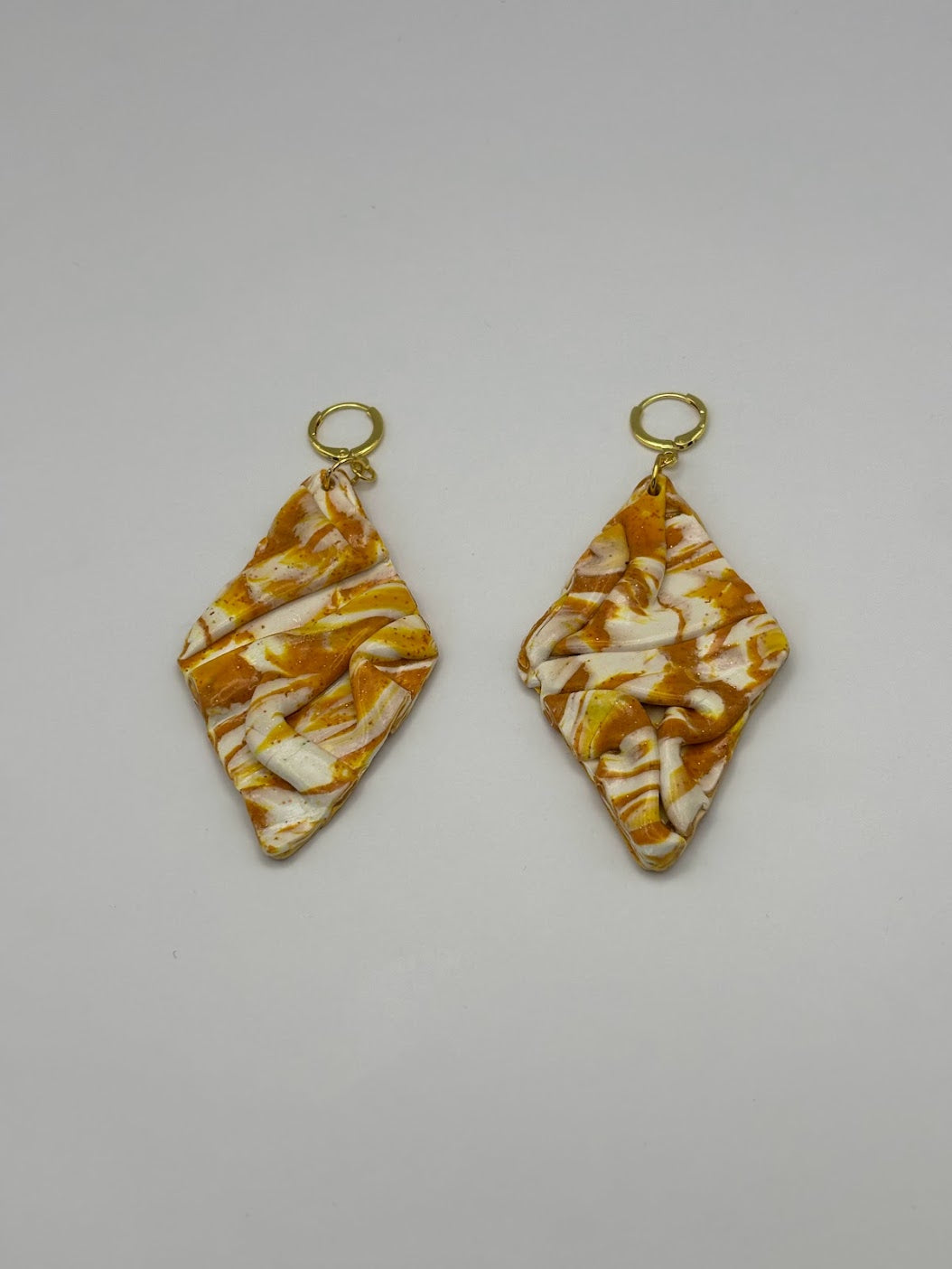 Polymer Clay Earrings - Draped Orangesicle
