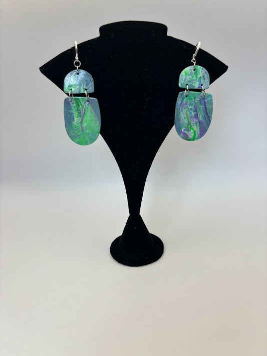 Polymer Clay Earrings - Ocean View