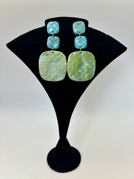 Polymer Clay Earrings - Blue Skies