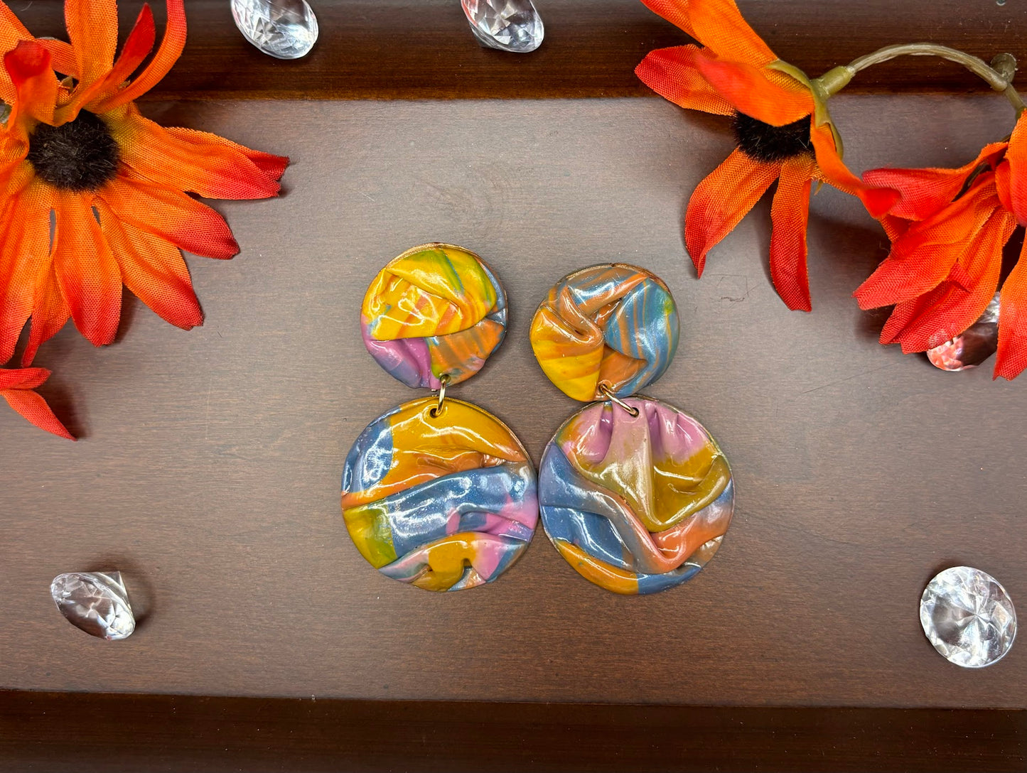 Polymer Clay Earrings - Merry Go Rounds